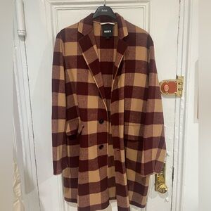 BOSS Wool Plaid Coat